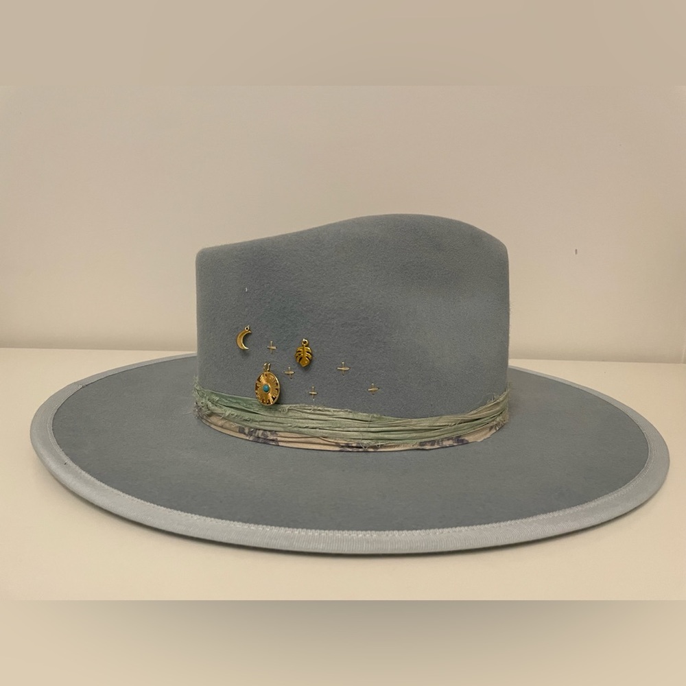 Teressa Foglia New Coastal Sea Felt Hat blue flat 100x Nick Fouquet 58 7 1/4